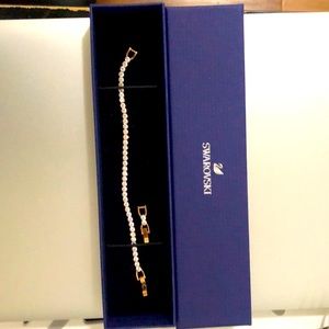 Swarovski tennis-deluxe bracelet round cut rose gold